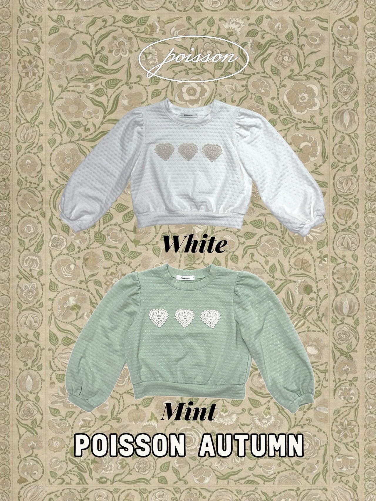 Heart Appliqué Sweatshirt-POISSON-4