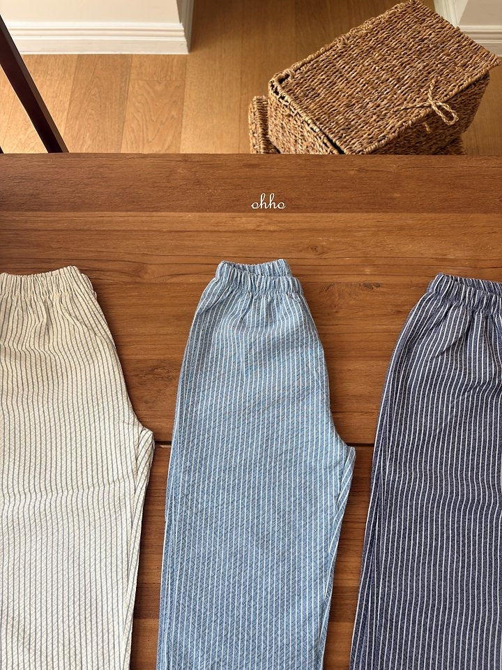 Linen Stripe Pants-ohho-4