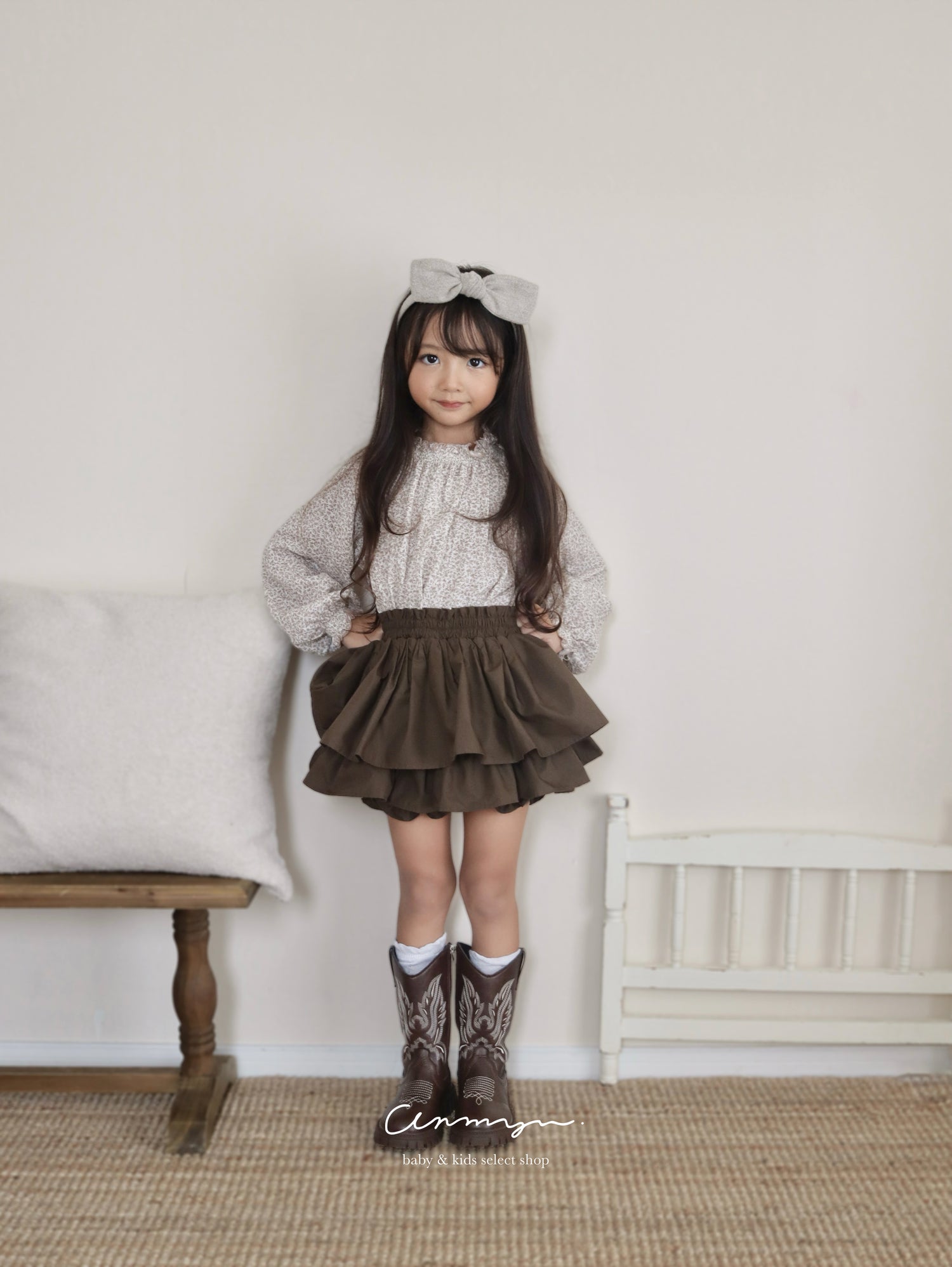 ｜即納｜(Original)Chocolate Millefeuille Skirt