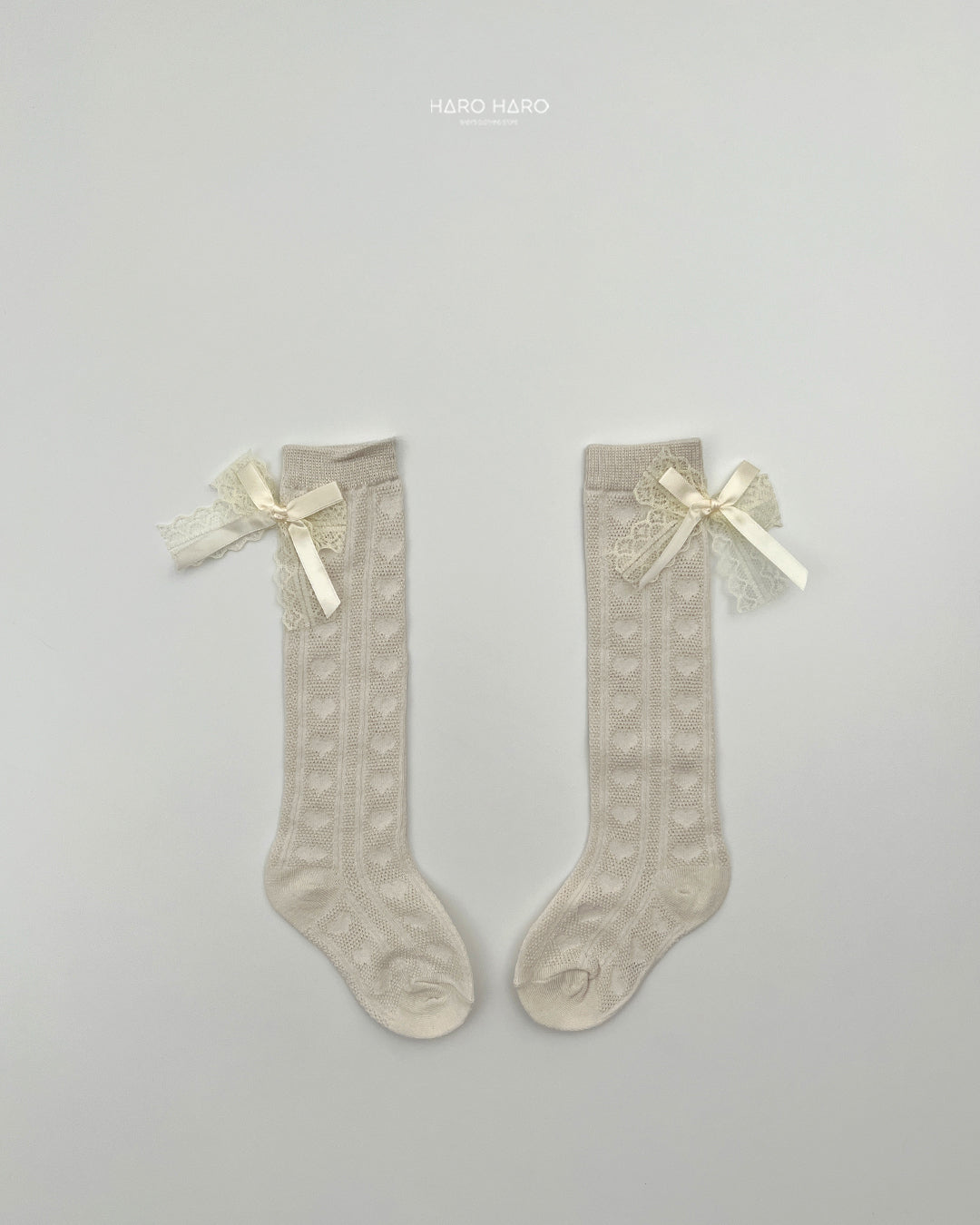 Ribbon Half Stockings-HAROHARO-27