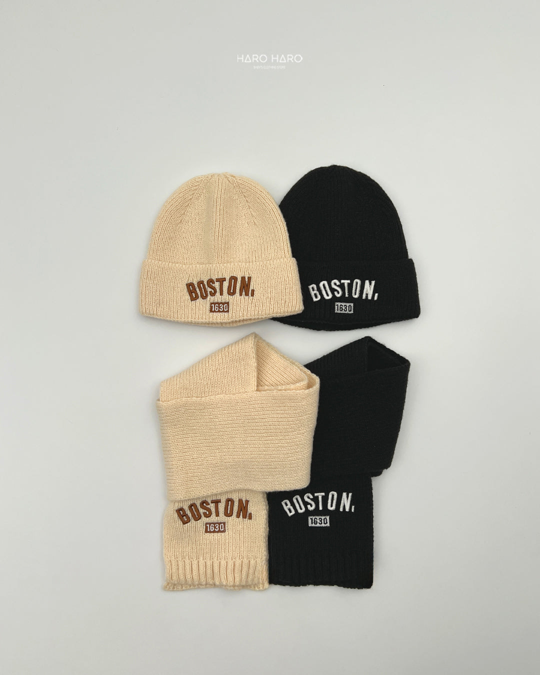 Boston Beanie + Muffler-HAROHARO-57