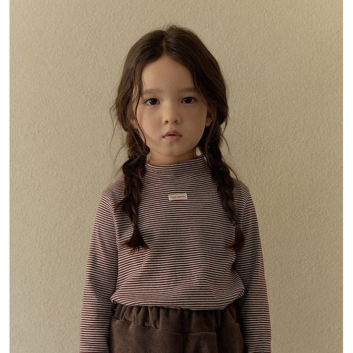 ｜即納｜striped mock neck top-LINDO