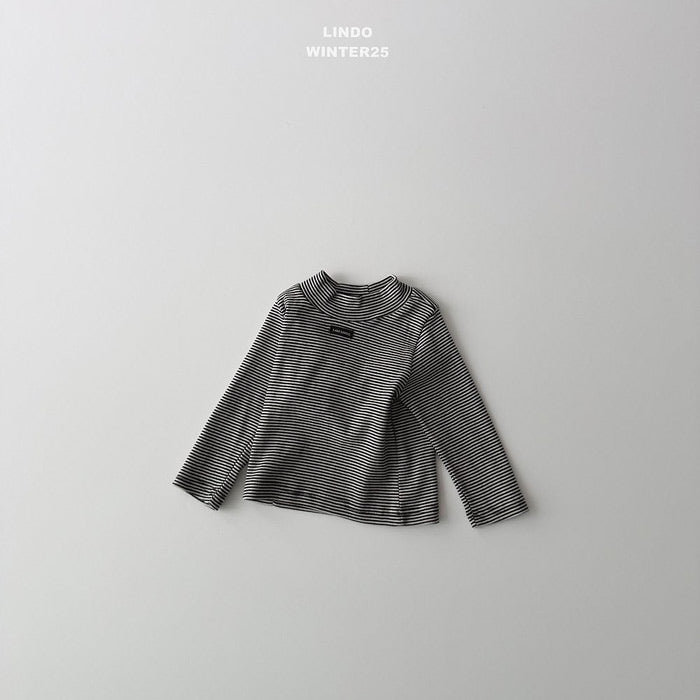 ｜即納｜striped mock neck top-LINDO