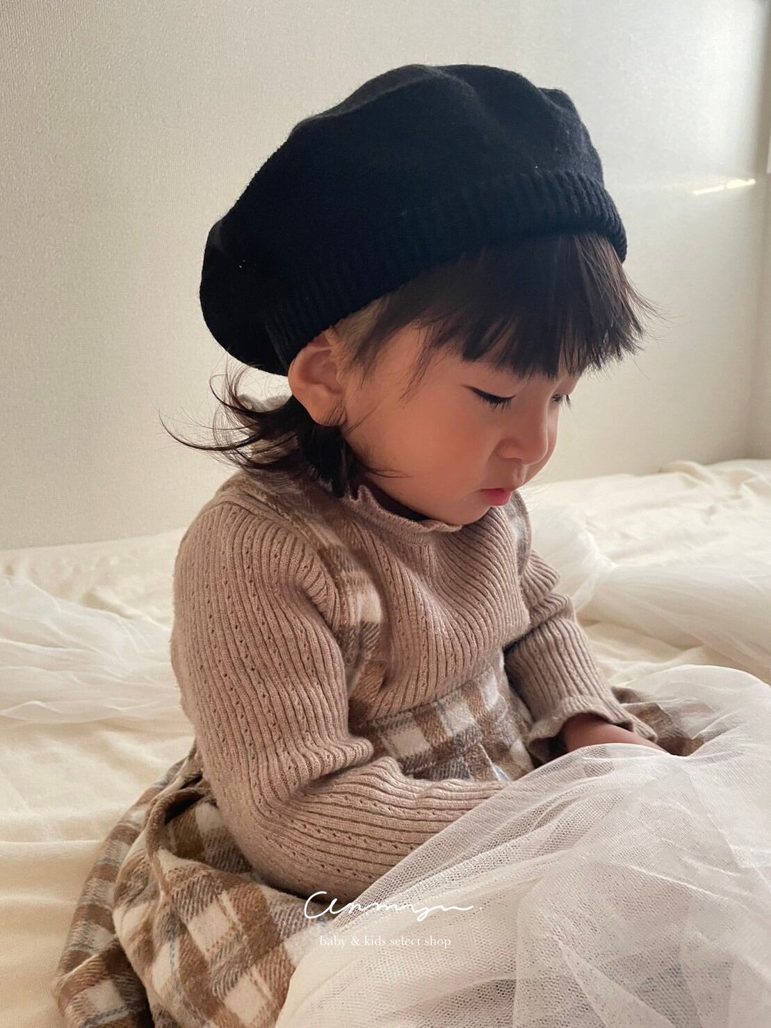 ｜即納｜ Knit beret  / Aosta