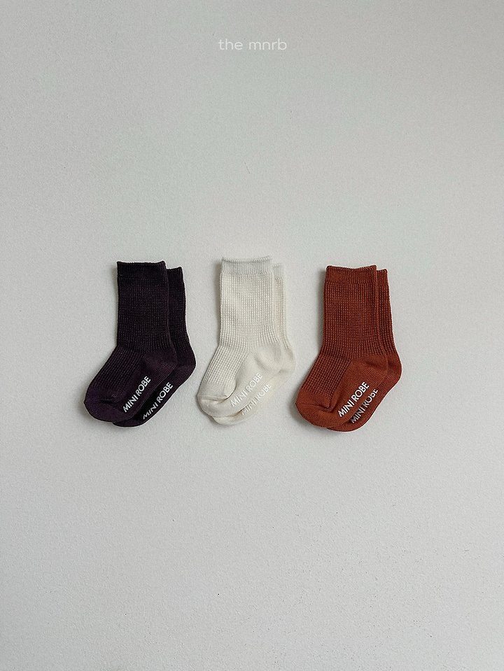 basic waffle socks 3 set-minirobe-47