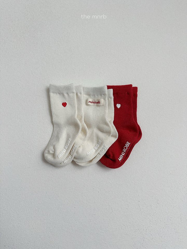 heart logo socks 3 set-minirobe-46