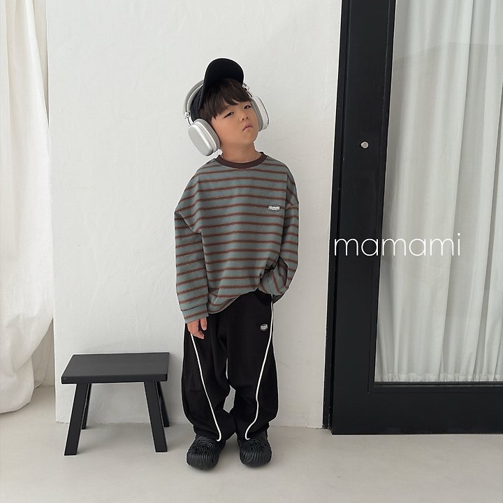 Curve Piping Jogger Pants-mamami-5