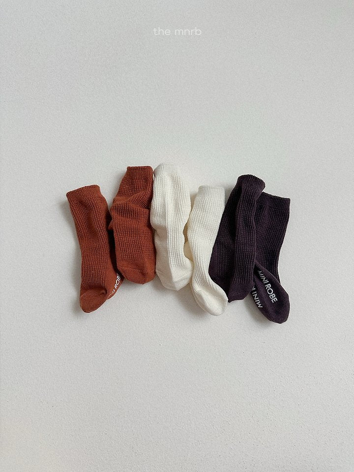 basic waffle socks 3 set-minirobe-47
