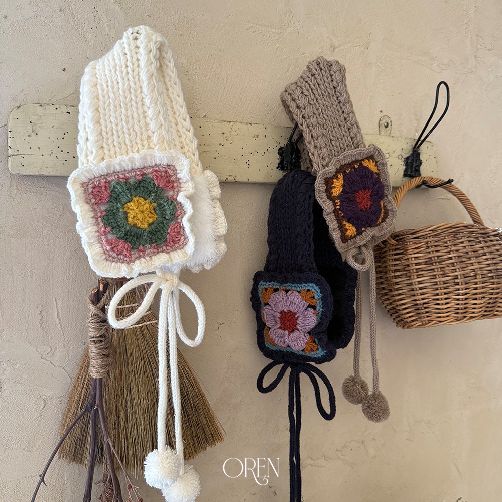 Tiji Flower Knit Hairband-OREN-25