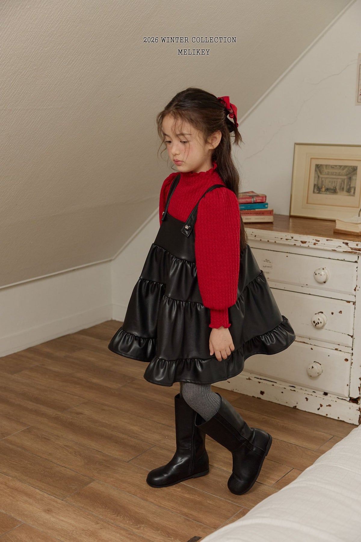 Chic Leather CanCan Dress-Melikey-44