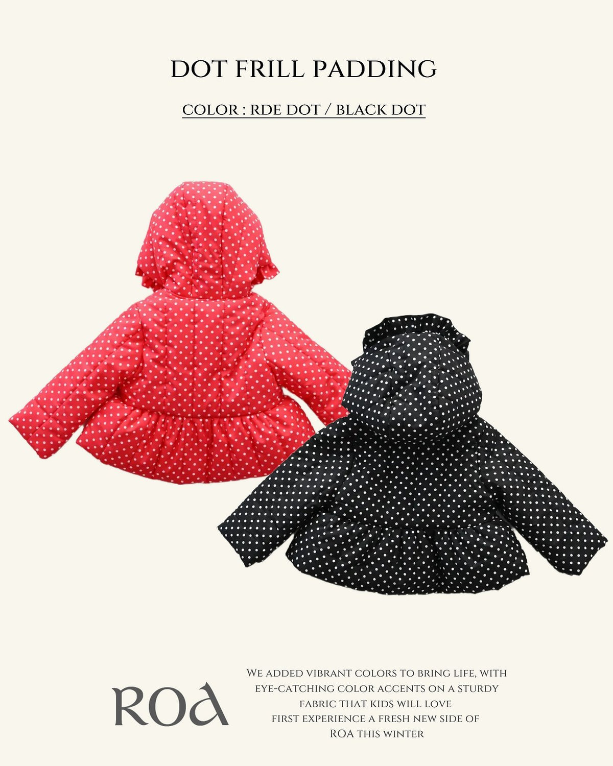 Dot Hooded Padding Coat-Roa-1
