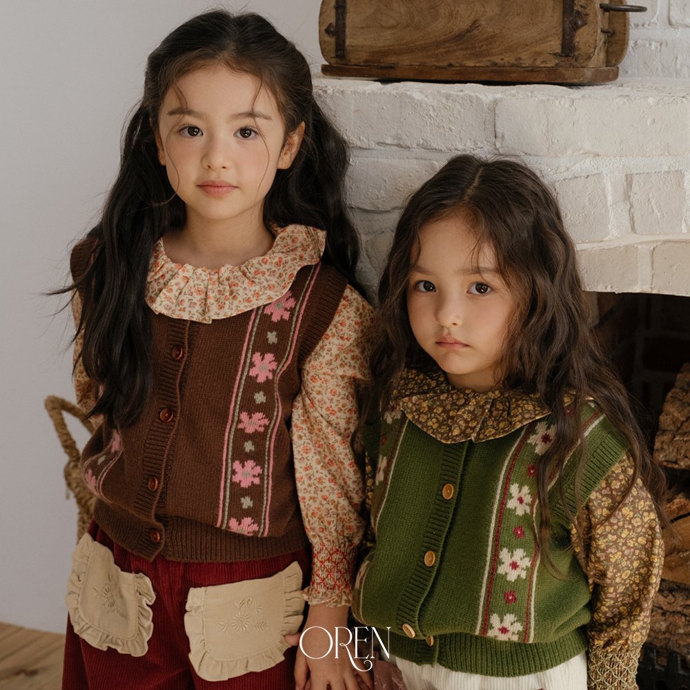 Berthe Fleur Knit Vest-OREN-31