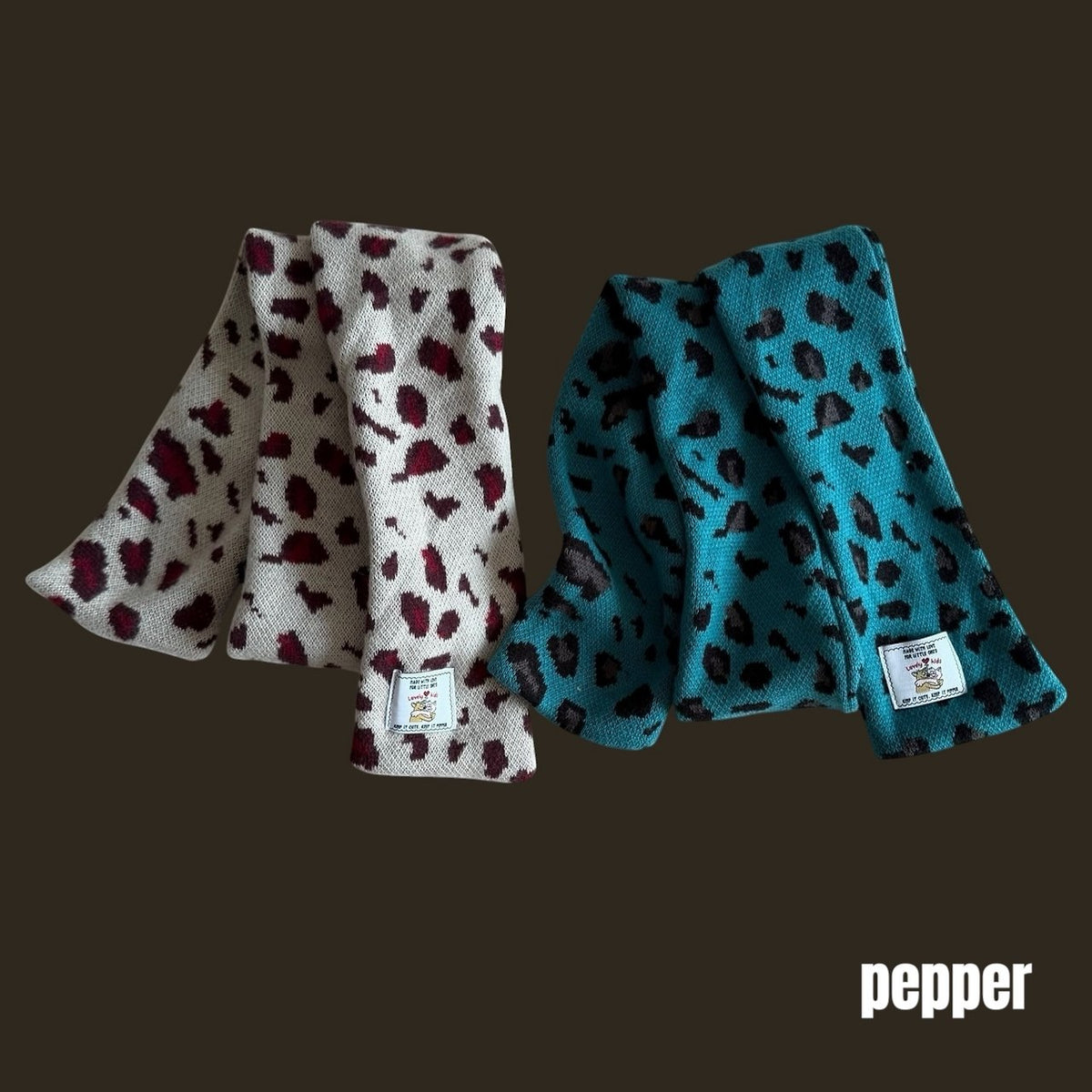 Leopard Scarf and Poodle Scarf Hat-PEPPER-5