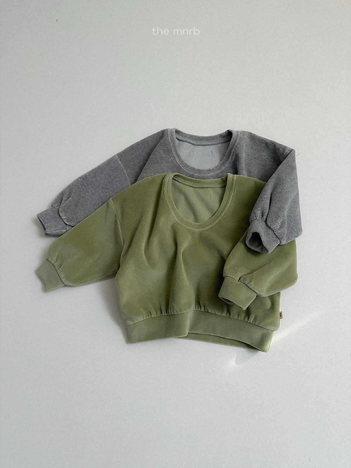 Velour U-Neck Sweatshirt-minirobe-1