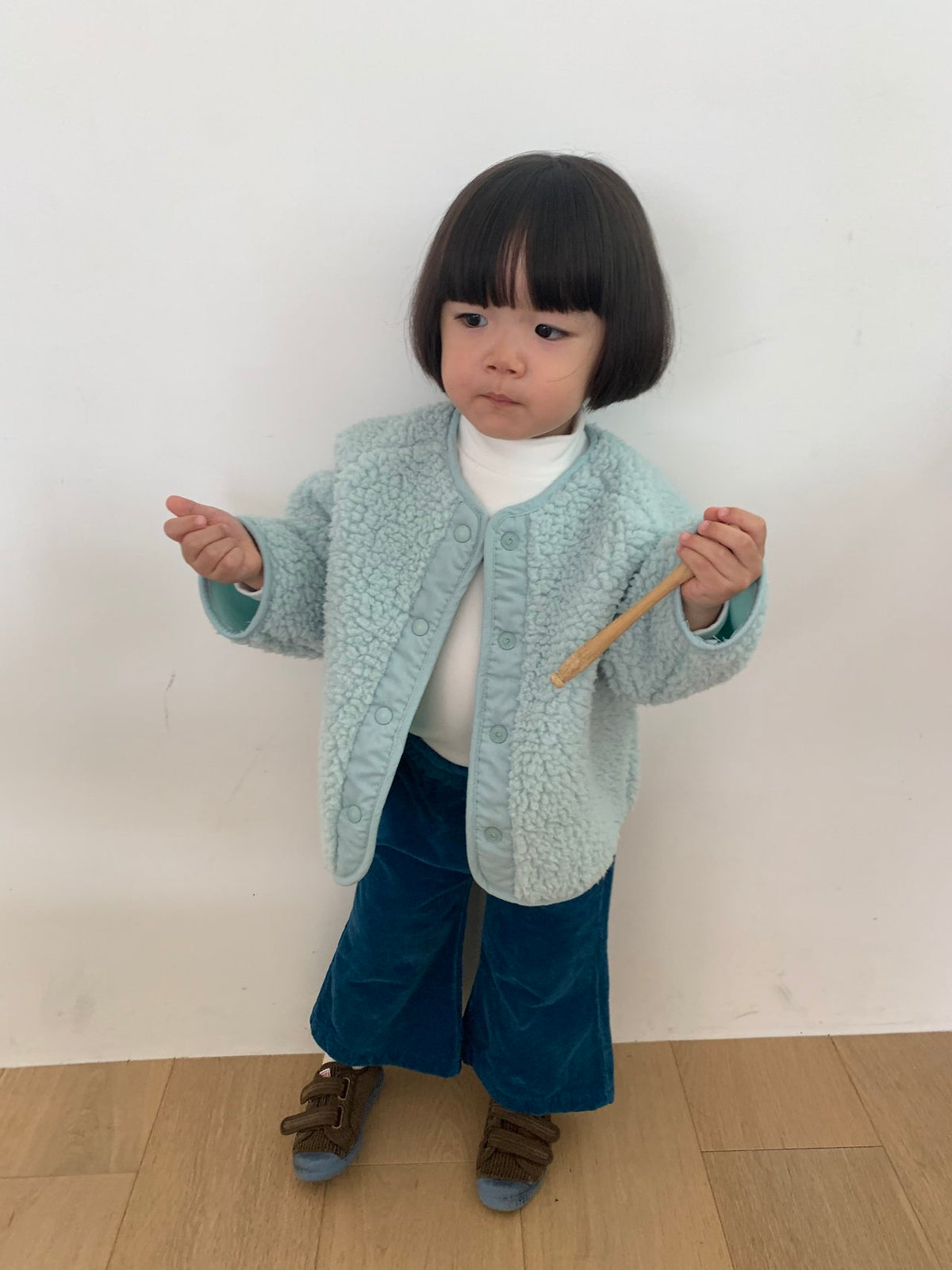 Poodle Sherpa Jacket and Fuzzy Bag-PEPPER-6