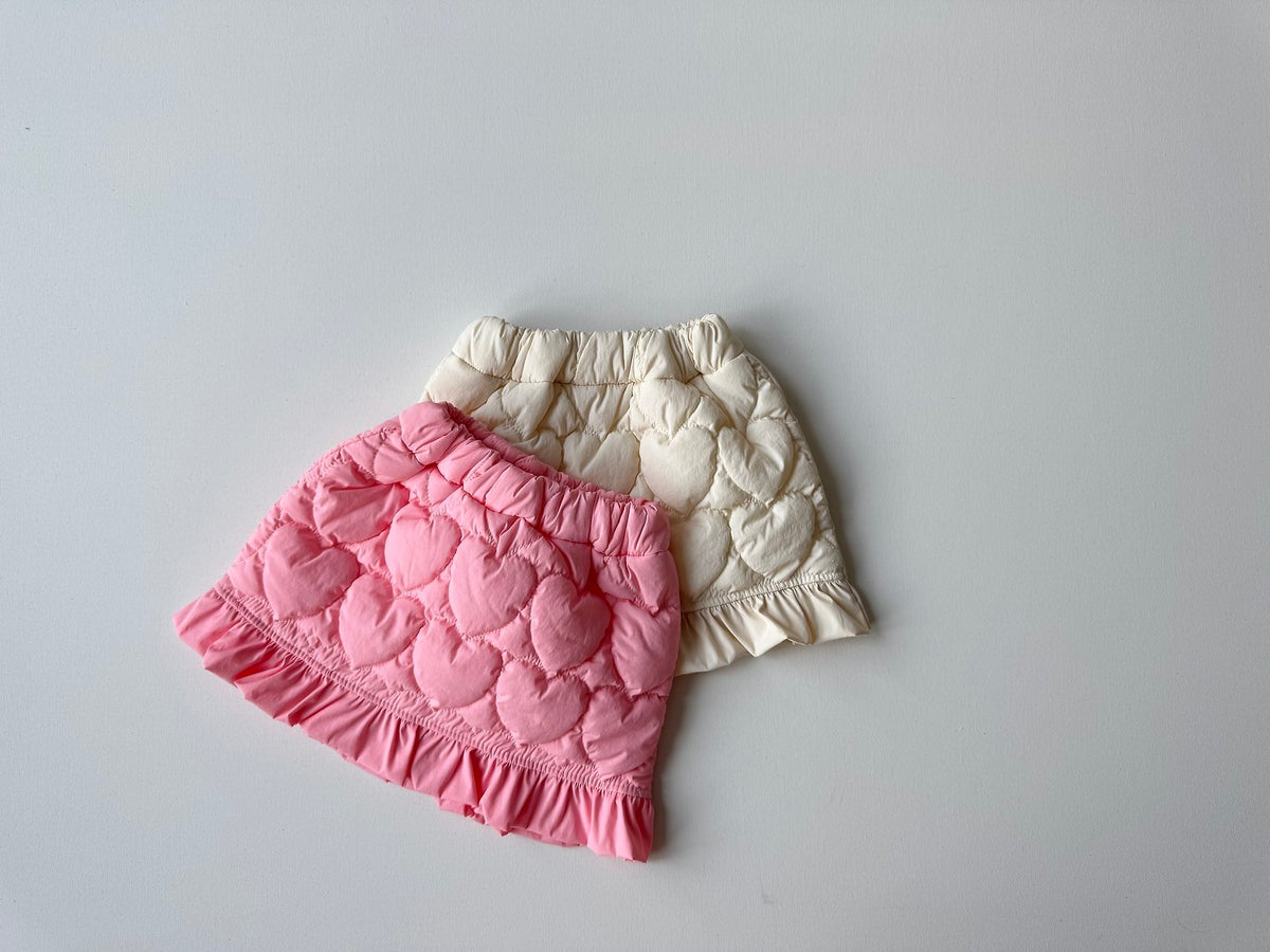 Heart Quilted Frill Skirt-lepetitmot-1