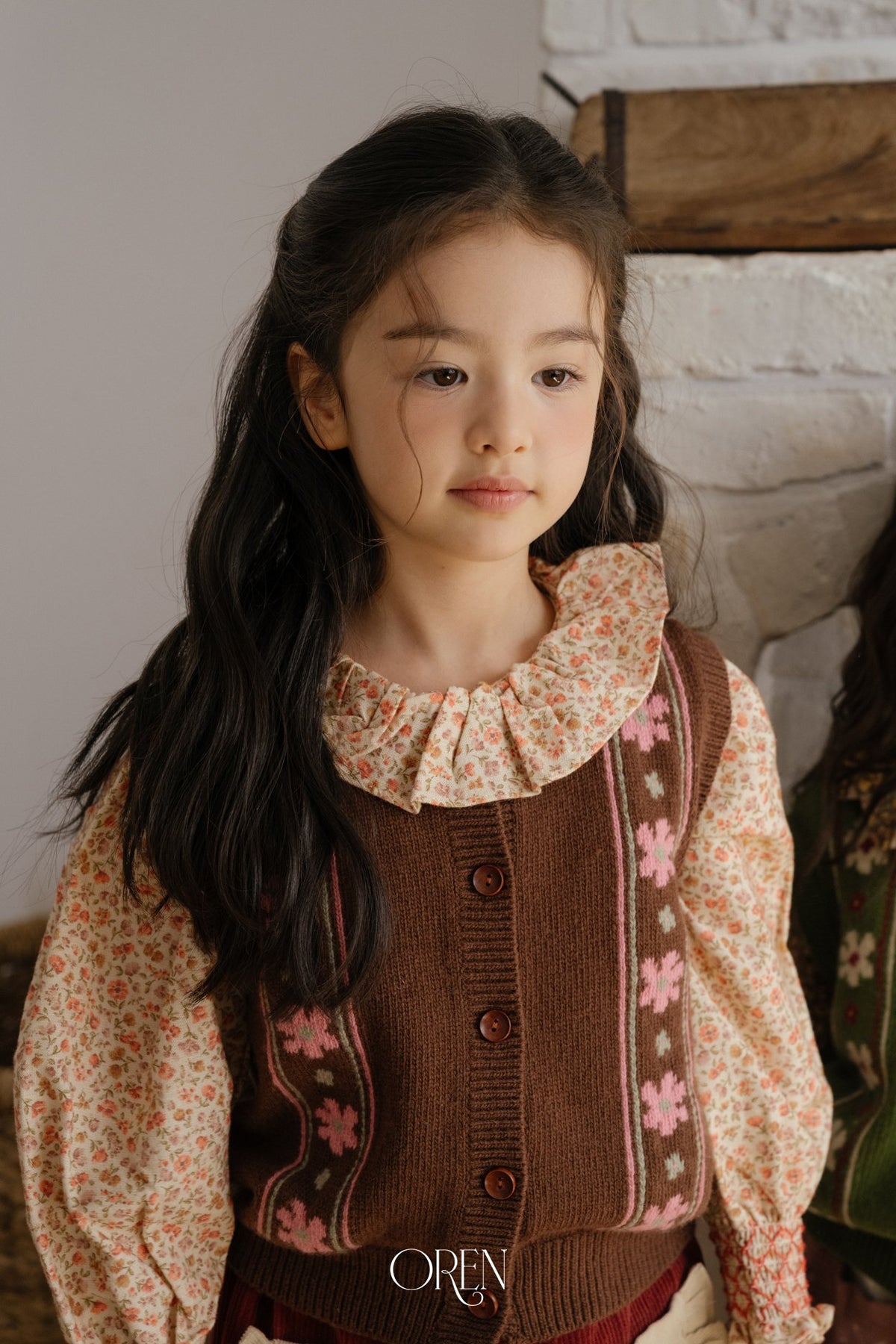 Berthe Fleur Knit Vest-OREN-31