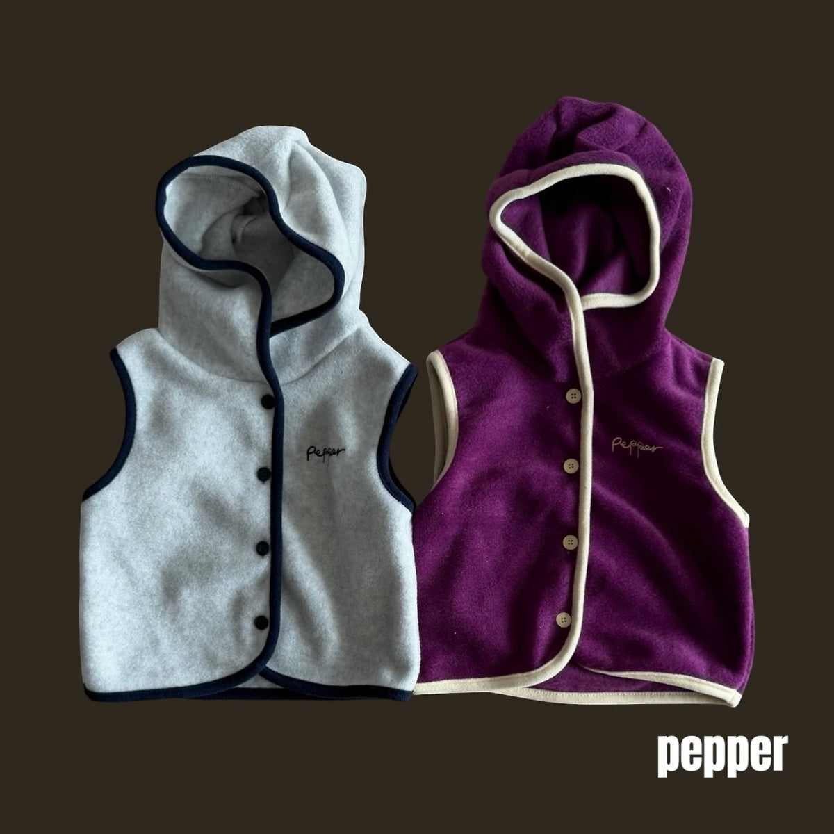 Polarpo Hooded Vest & Finkle Scrunchie-PEPPER-10