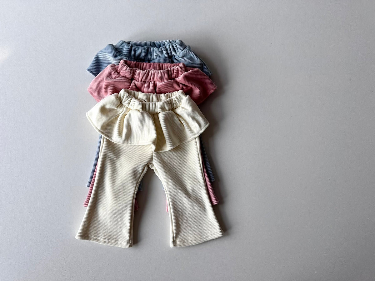 Mink Ribbed Frill Bootcut Pants-lepetitmot-19