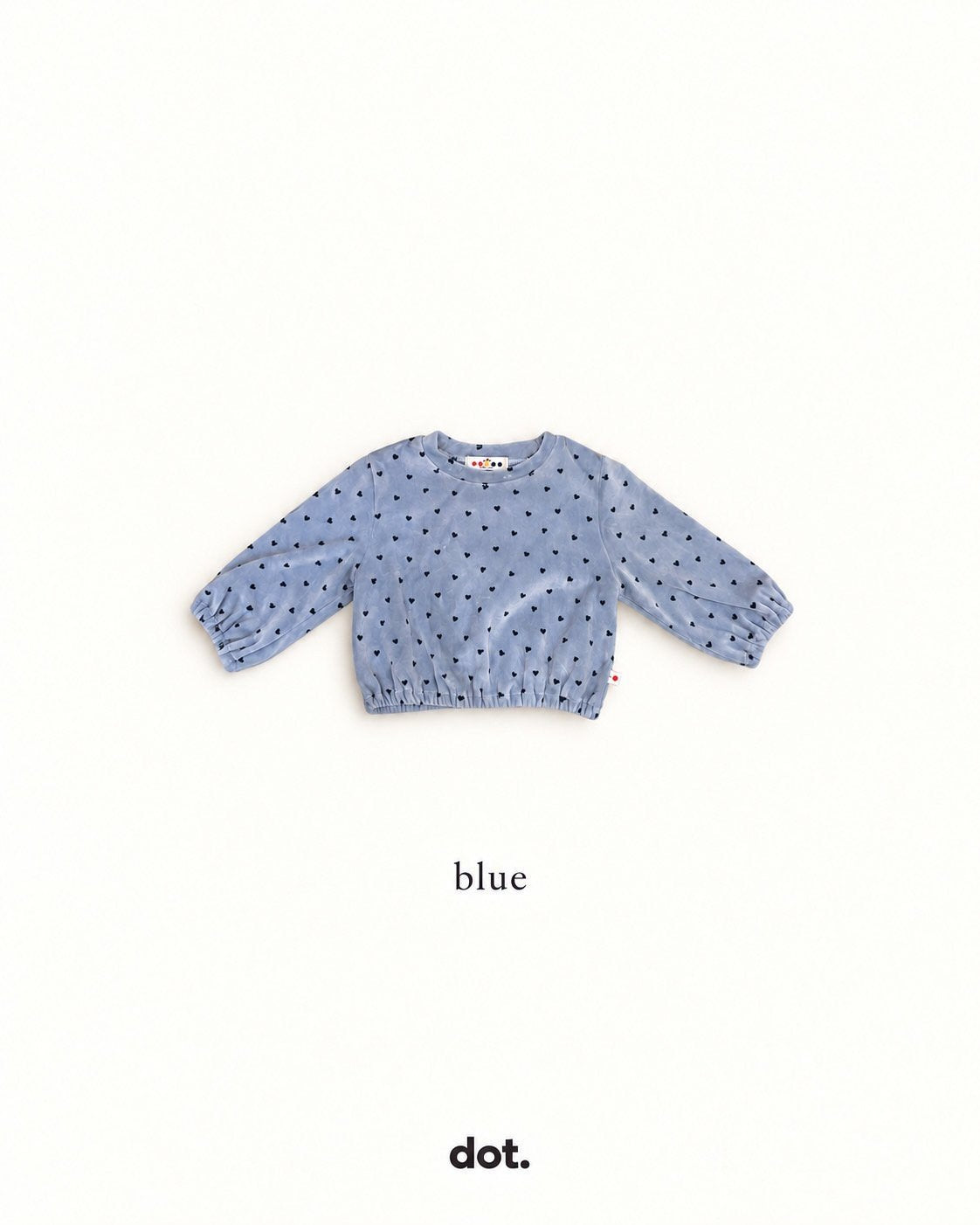 Heart Print Cotton Velvet T-Shirt-dot.-19