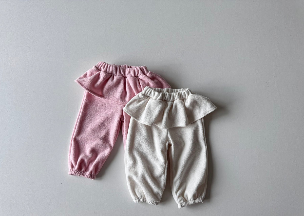Terry Brushed Fleece Frill Jogger Pants-lepetitmot-8