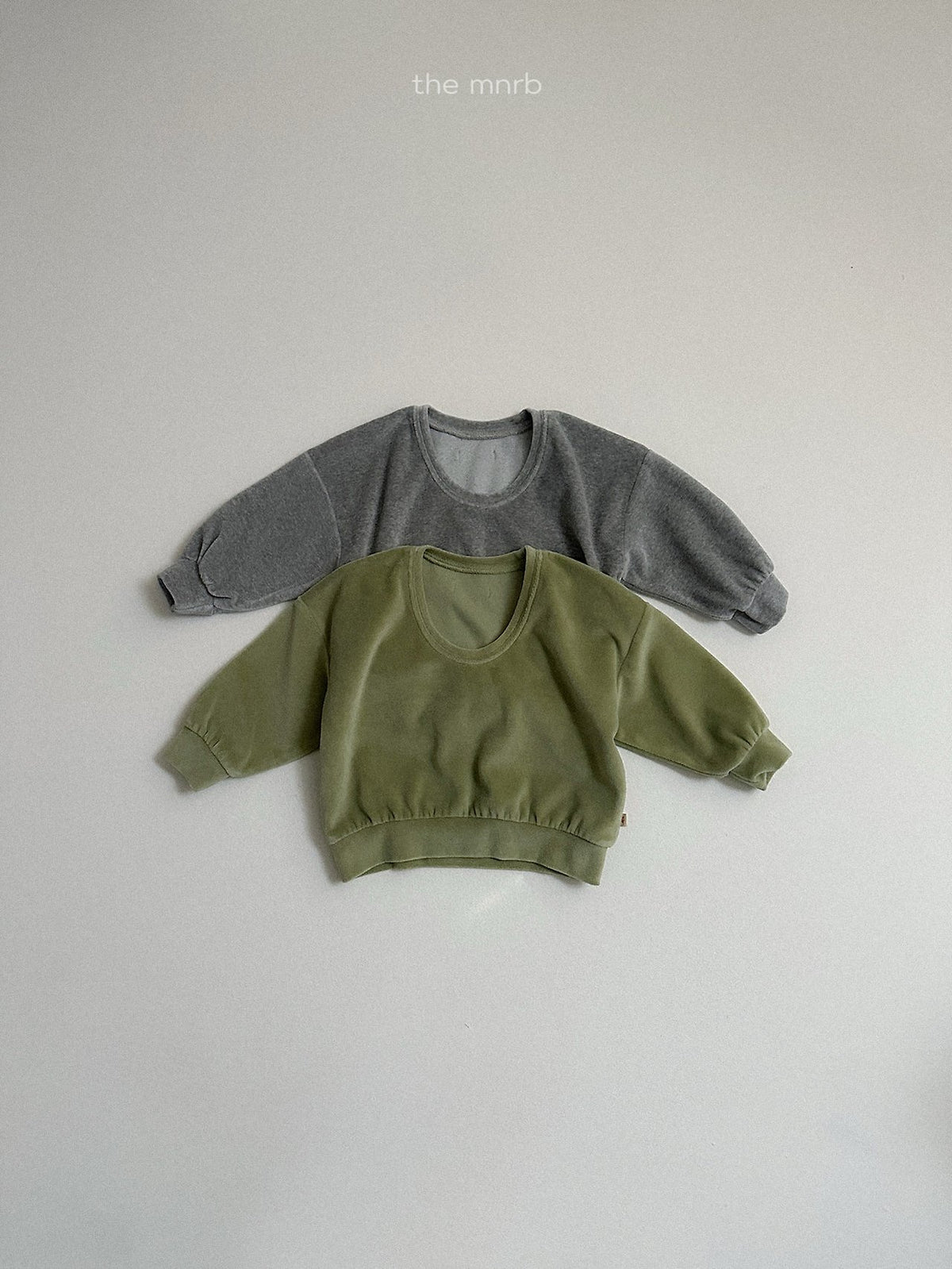Velour U-Neck Sweatshirt-minirobe-1