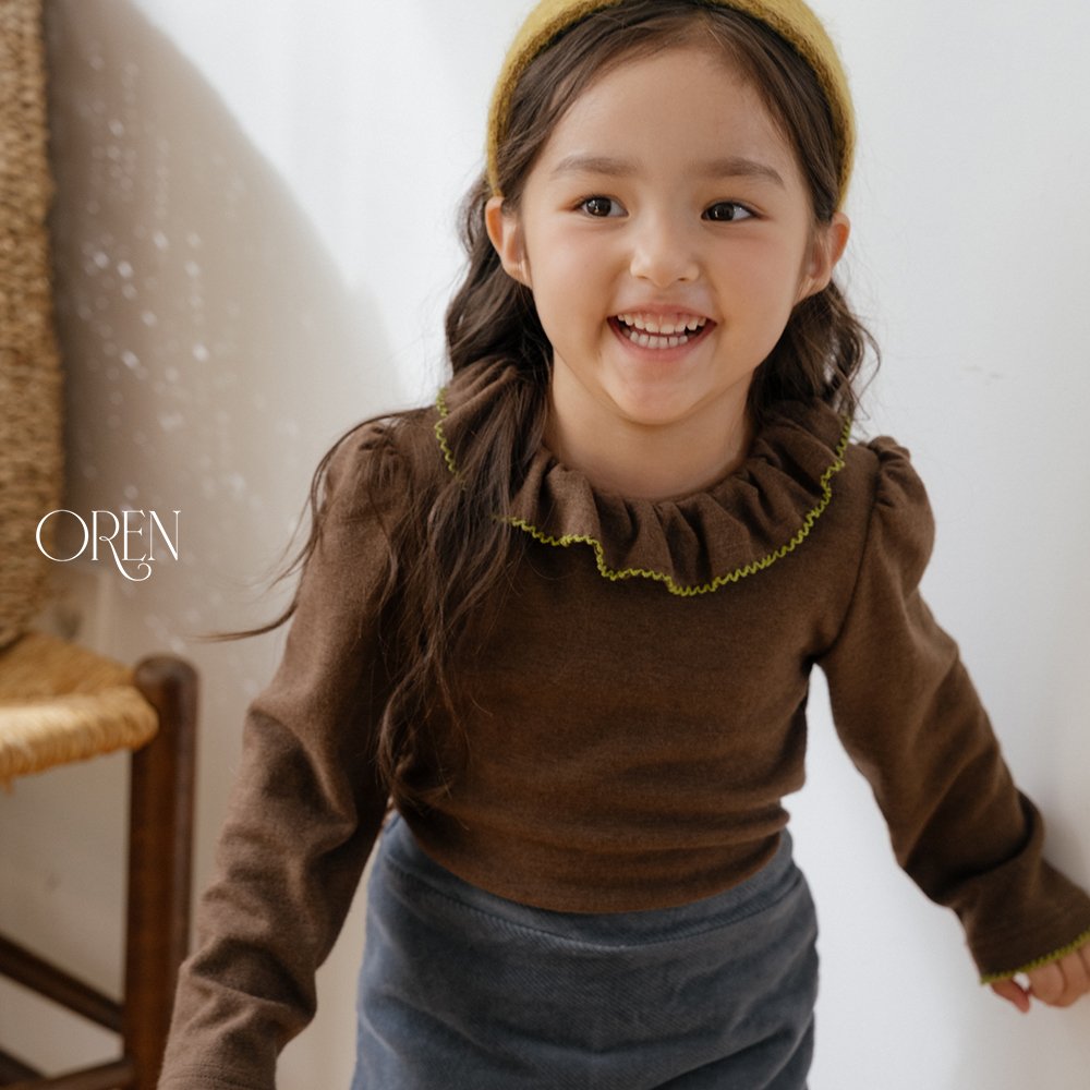 Blooming Frill Picot T-Shirt-OREN-36