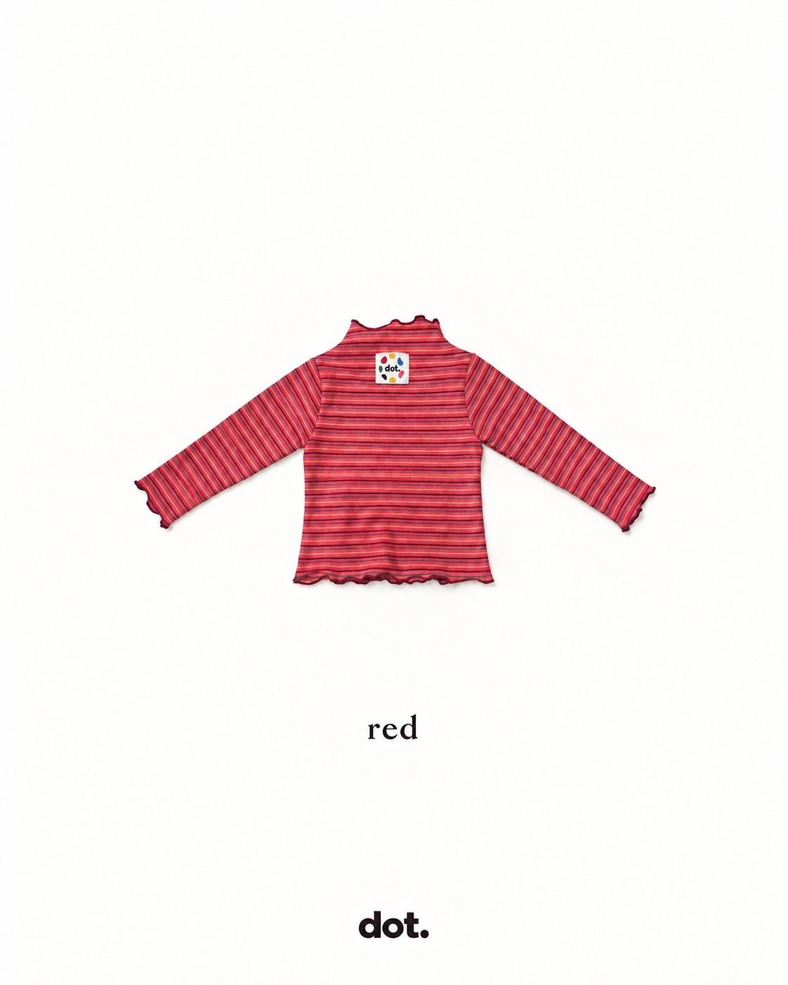 Stripe Color-Block Lettuce-Edge T-Shirt-dot.-26