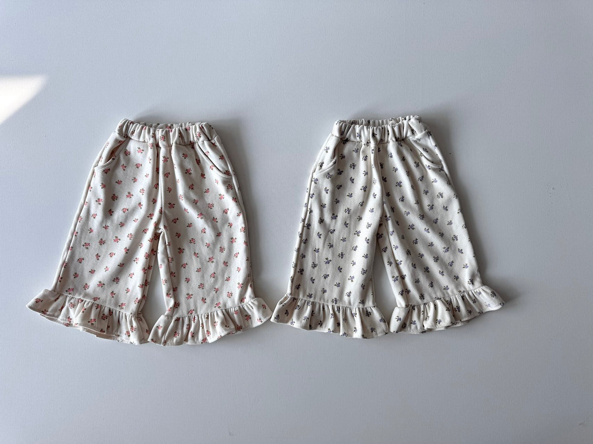 Peach Flower Frill Pants-lepetitmot-2