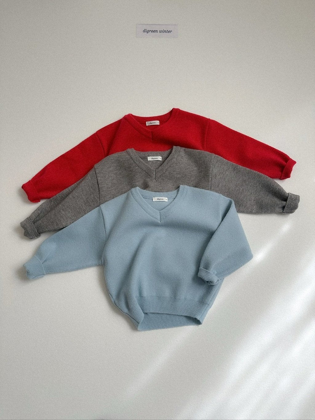 Cozy V-Neck Knit-digreen-35