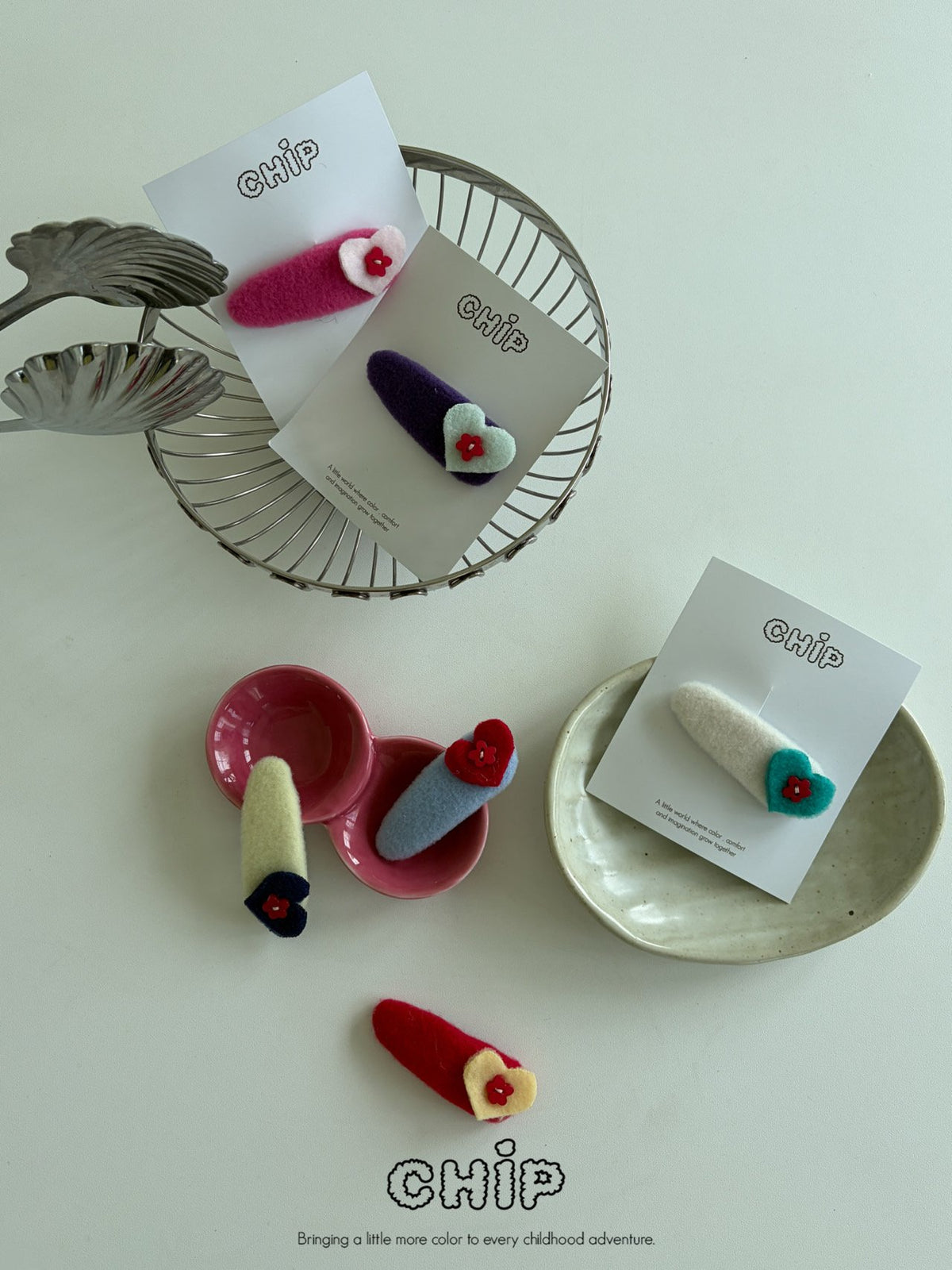 Heart Snap Pin & Color Chip Pin Set-CHIP-60