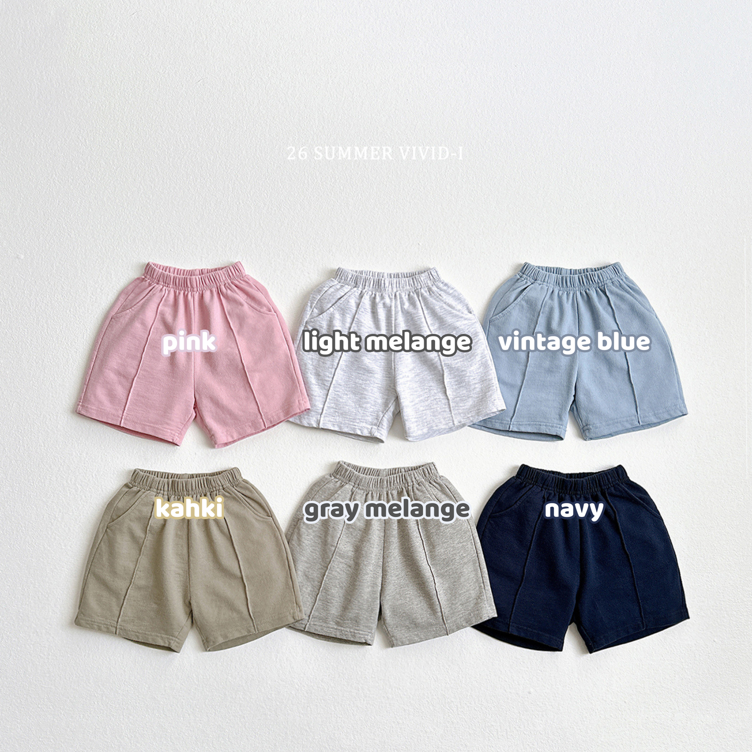 pintuck cotton shorts-vivid-i-22